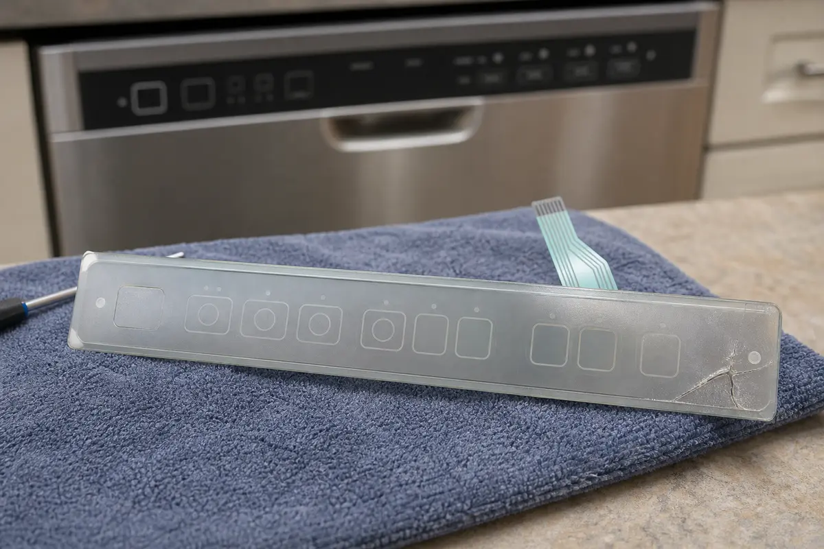 Dishwasher touchpad or keypad overlay replacement part category