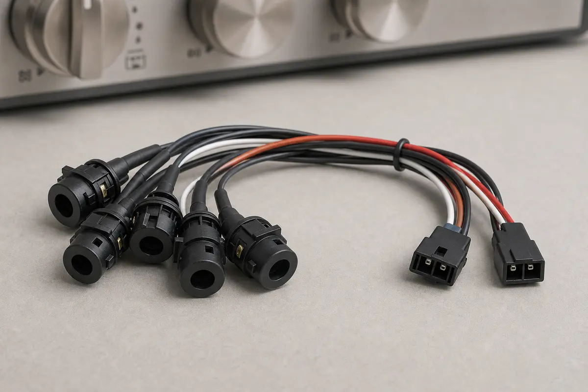Cooktop spark ignition switch harness for burner knob diagnosis