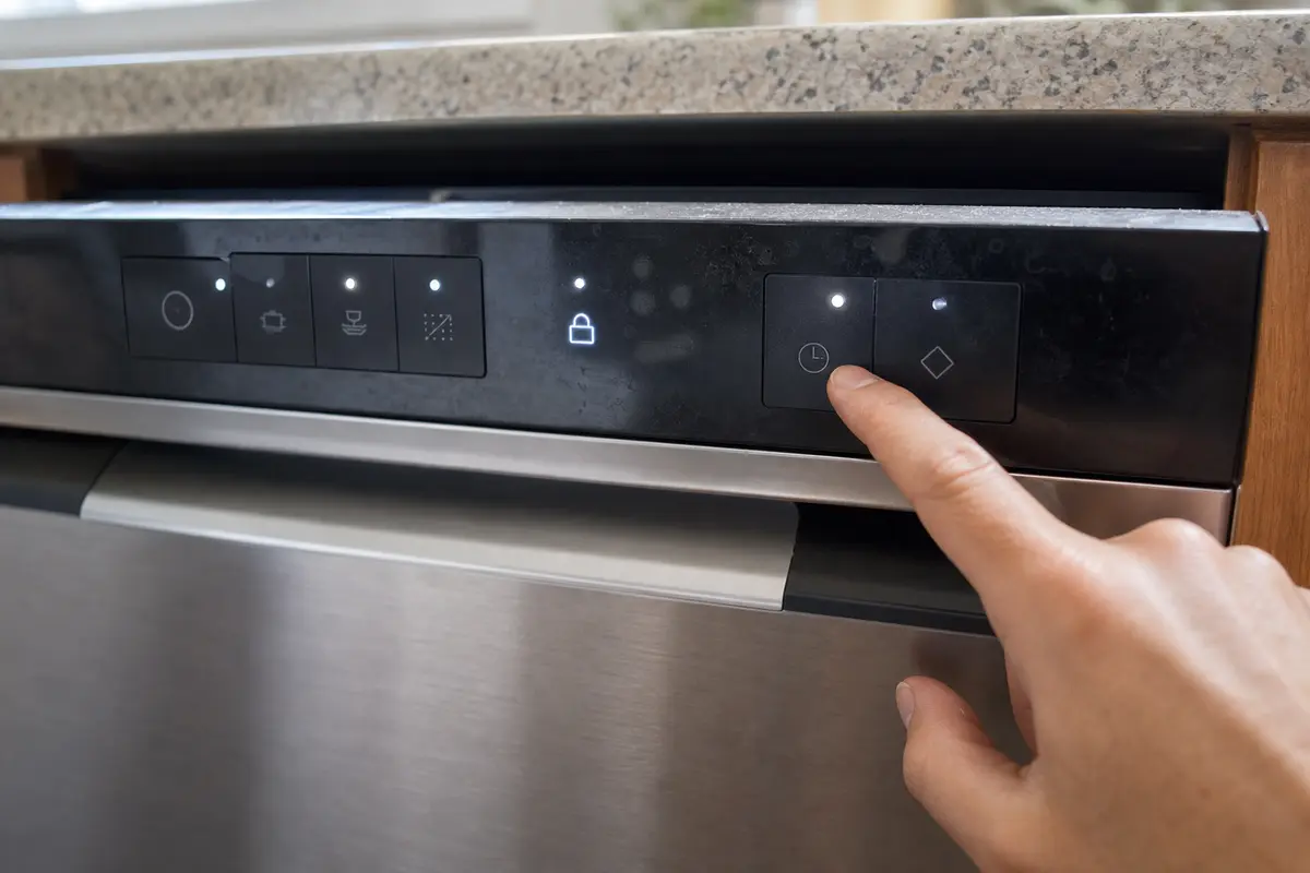 Dishwasher control lock icon showing that locked controls can make buttons seem unresponsive