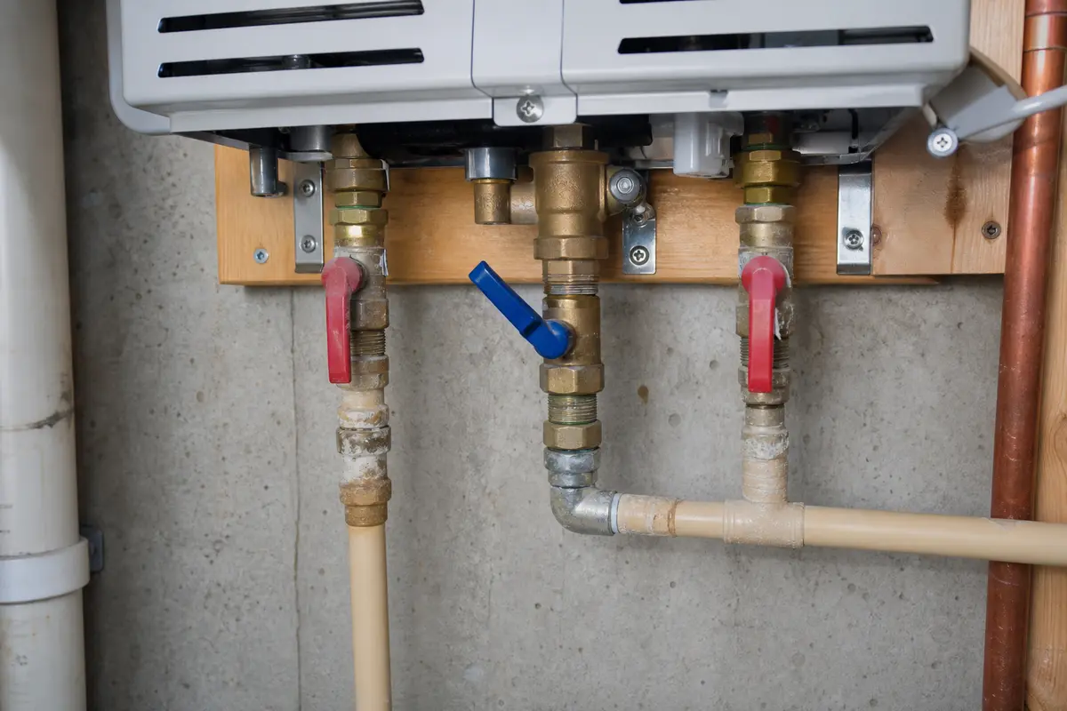 Rinnai tankless water heater not heating service valves below the unit