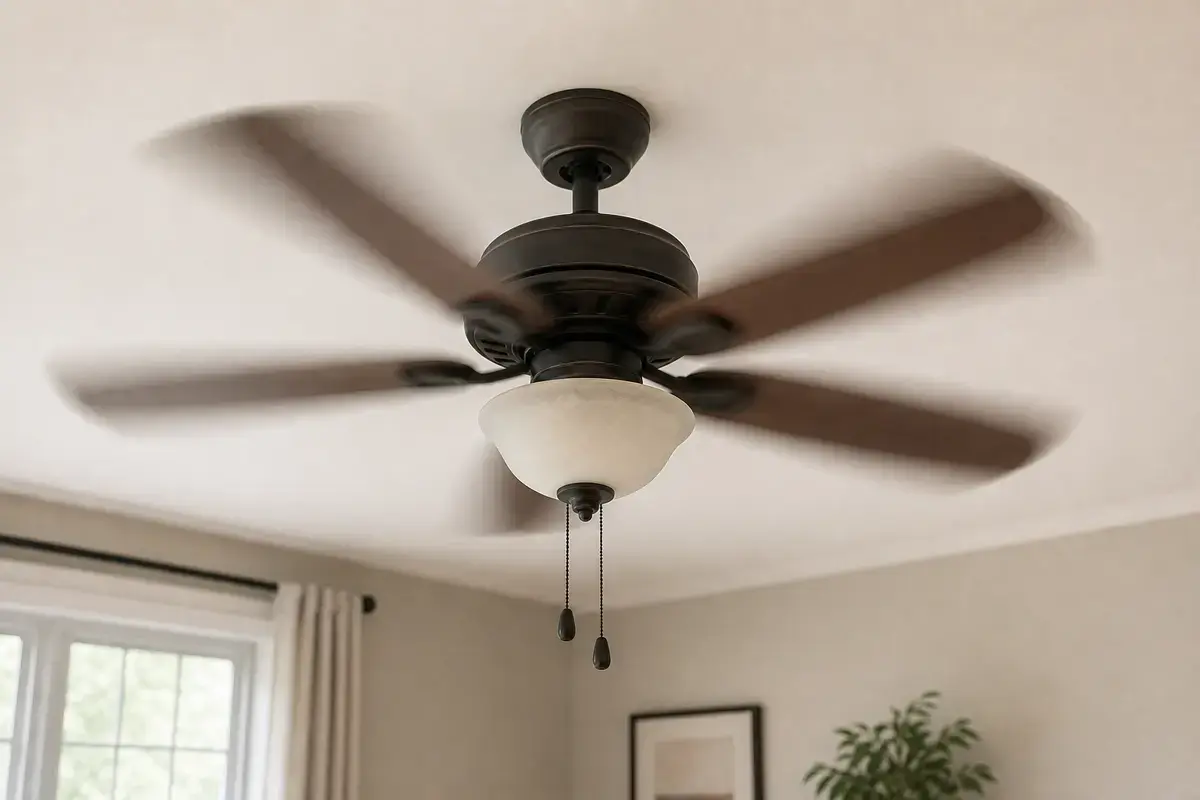 Ceiling fan shaking on high speed during support and blade-tracking check