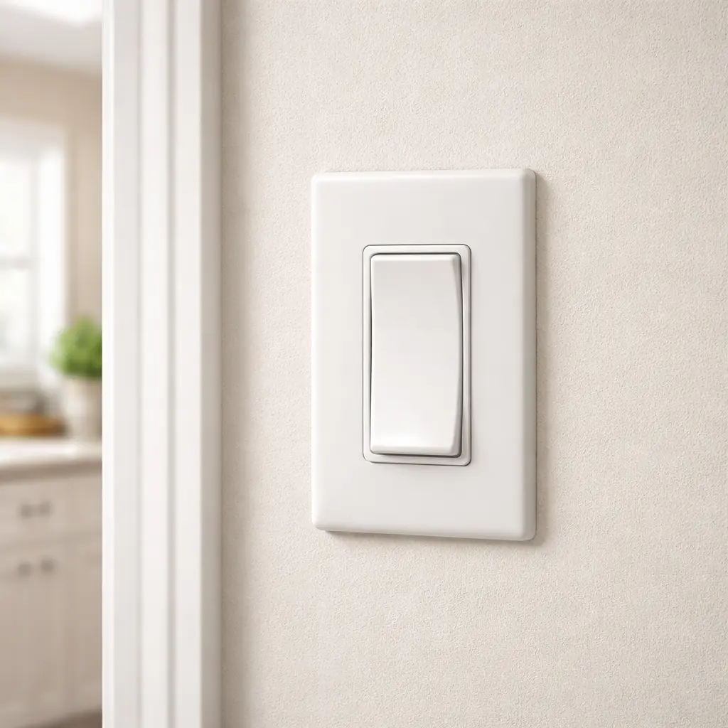 Residential light switch repair scene