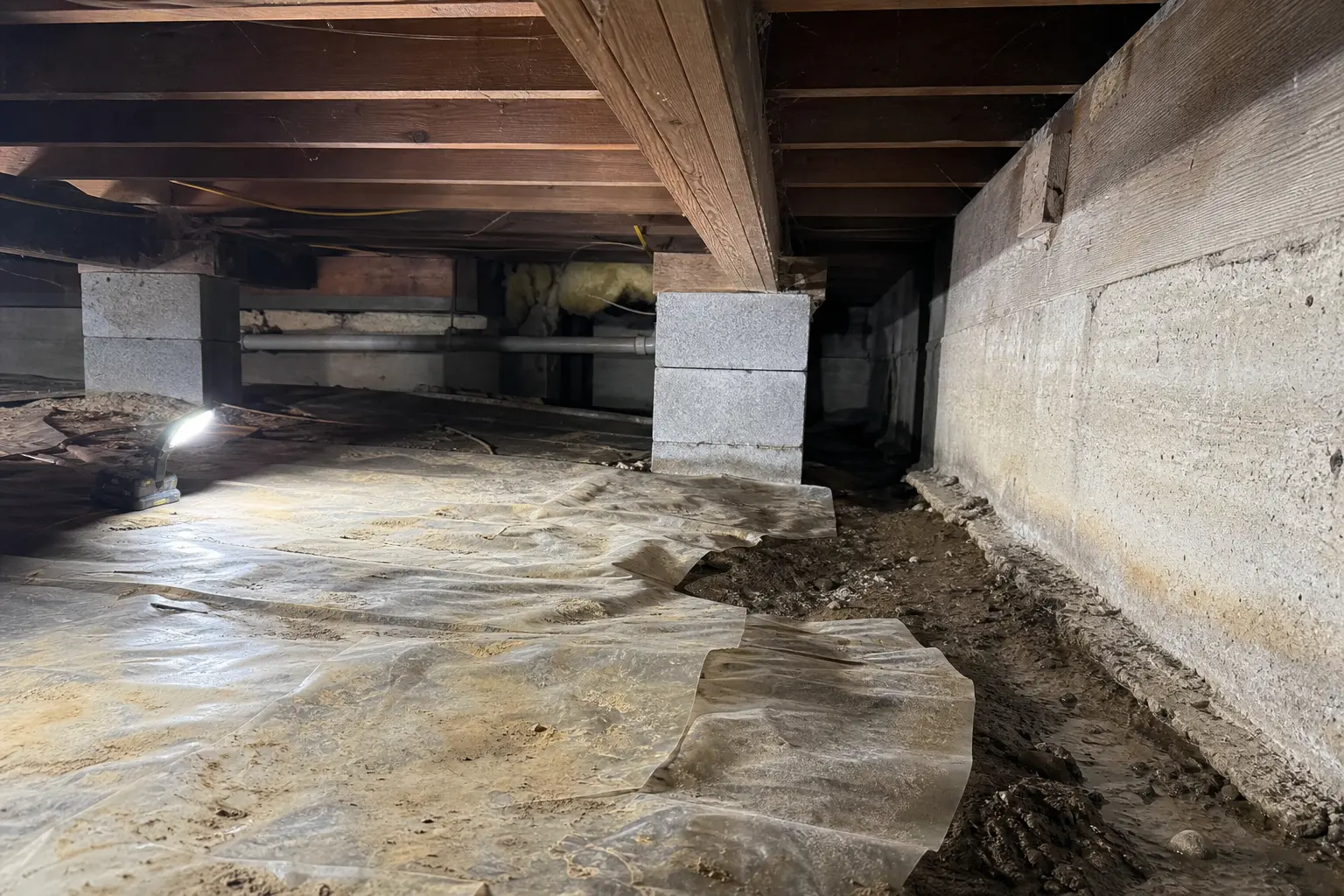 Crawlspace moisture checked after rain makes house smell worse