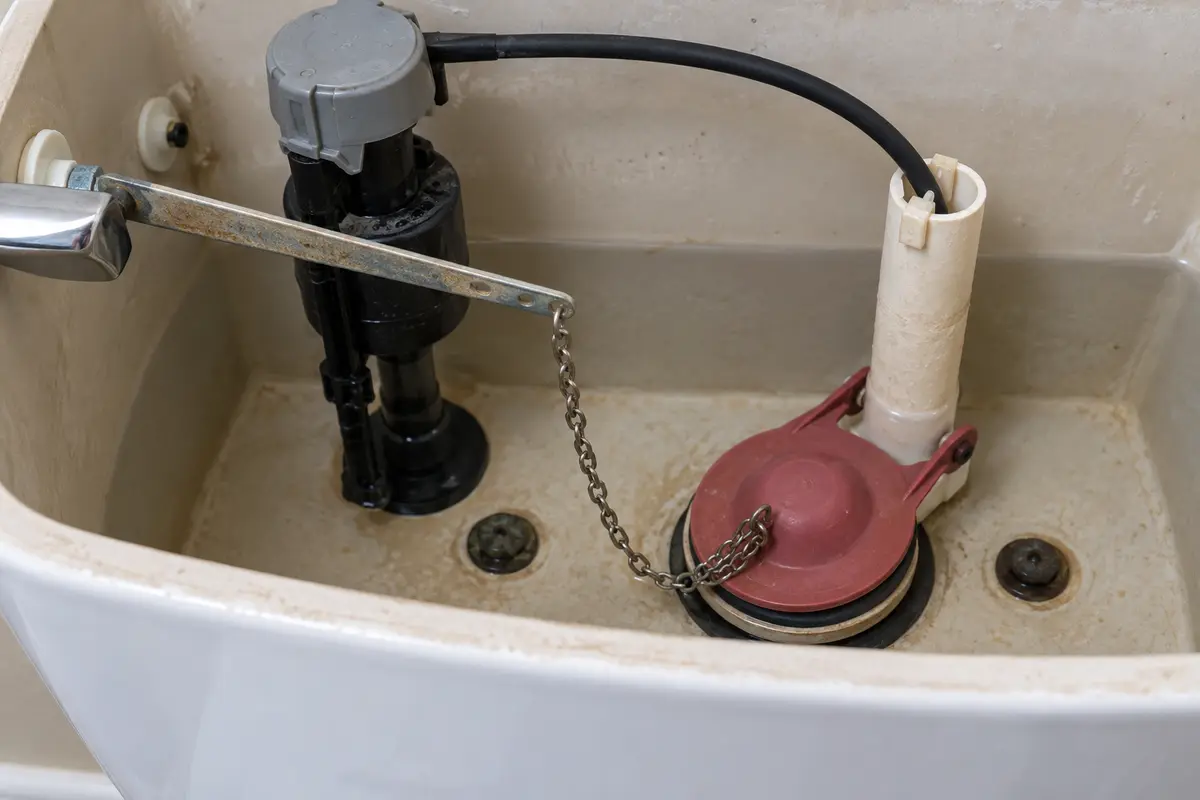 toilet tank chain hanging too loose near the flapper as the failure point to check before adjustment