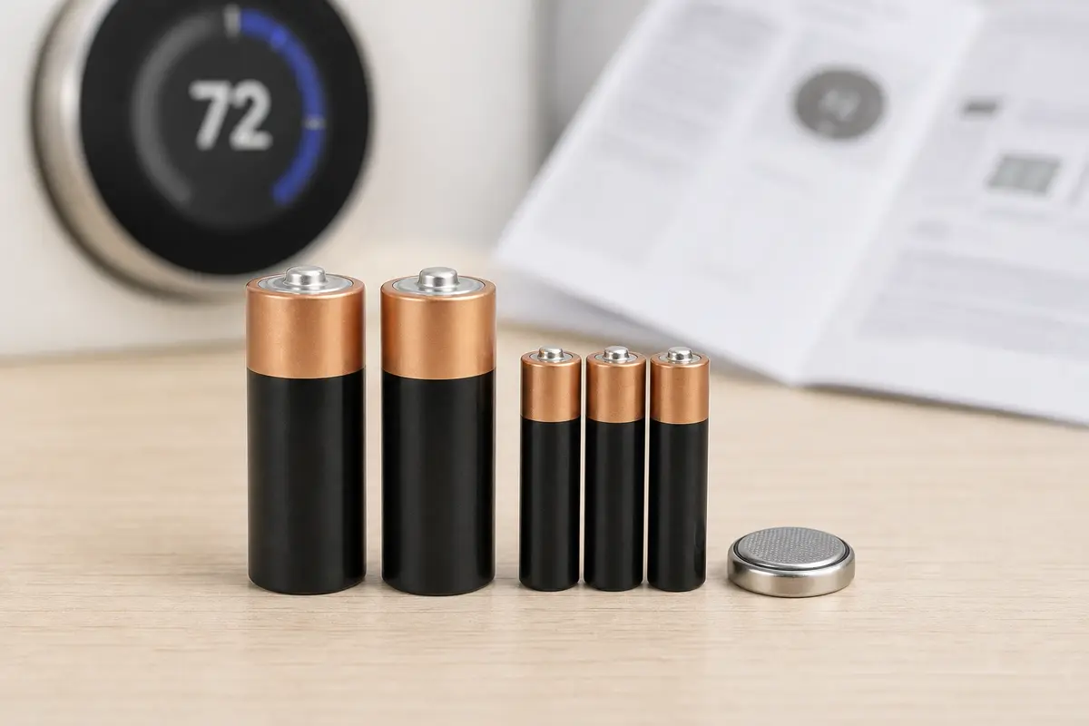 Replacement thermostat batteries used only when documentation confirms the type