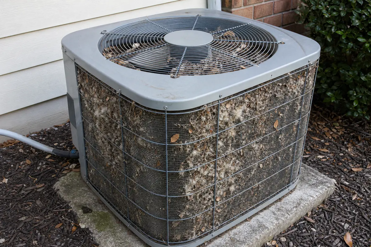 Outdoor AC condenser used to locate an air conditioner clicking noise