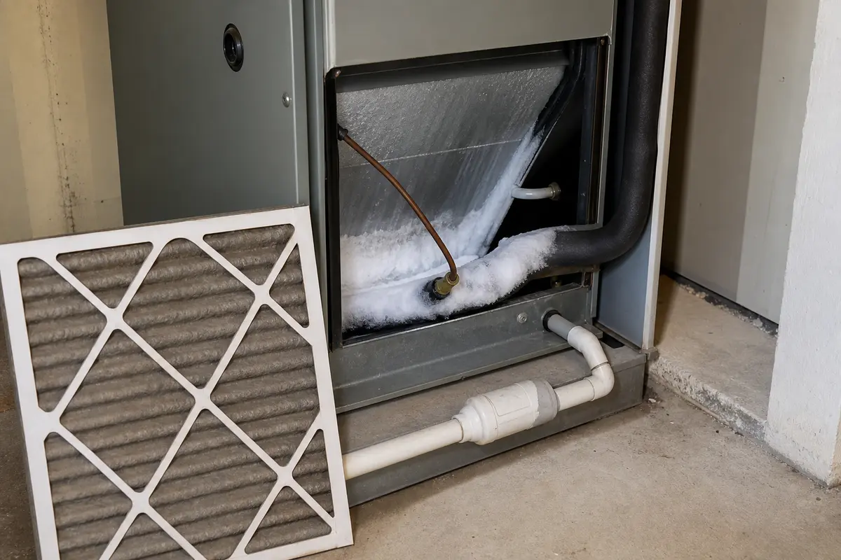 Air handler ice returns after thaw with filter clue