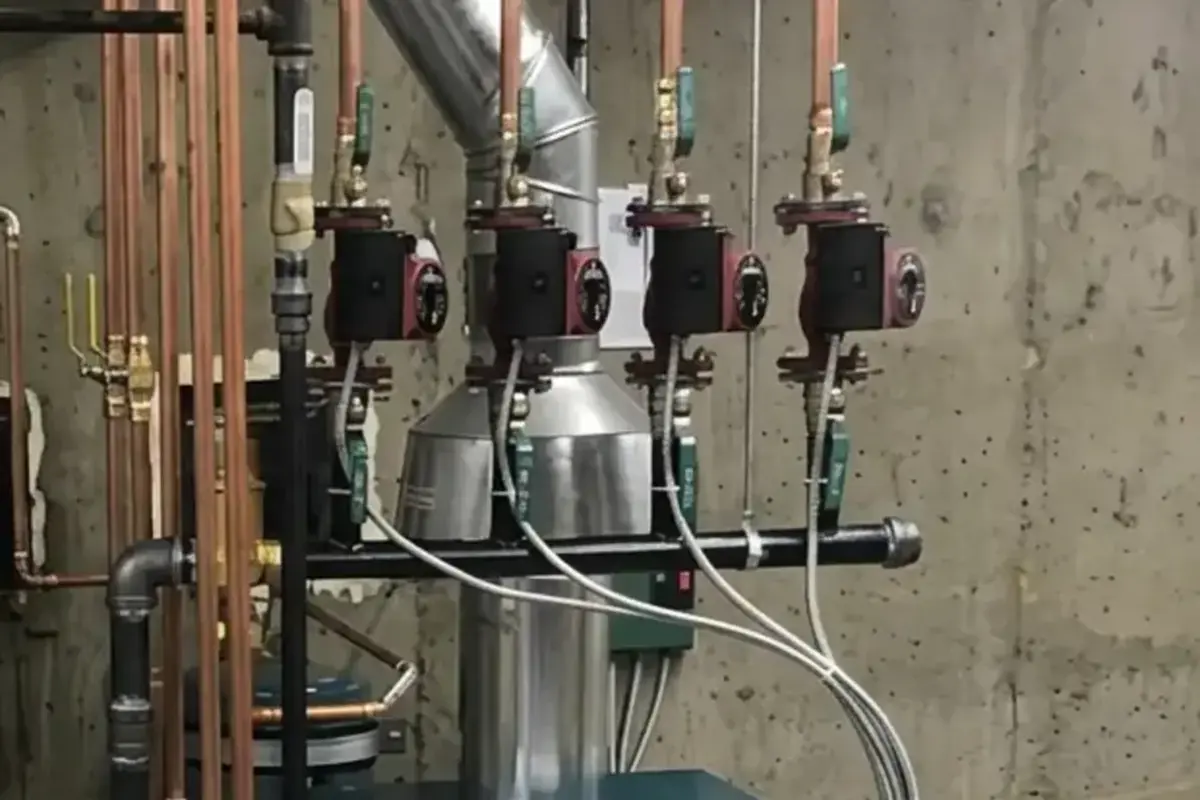 Boiler circulator pipe check for cold baseboard zone