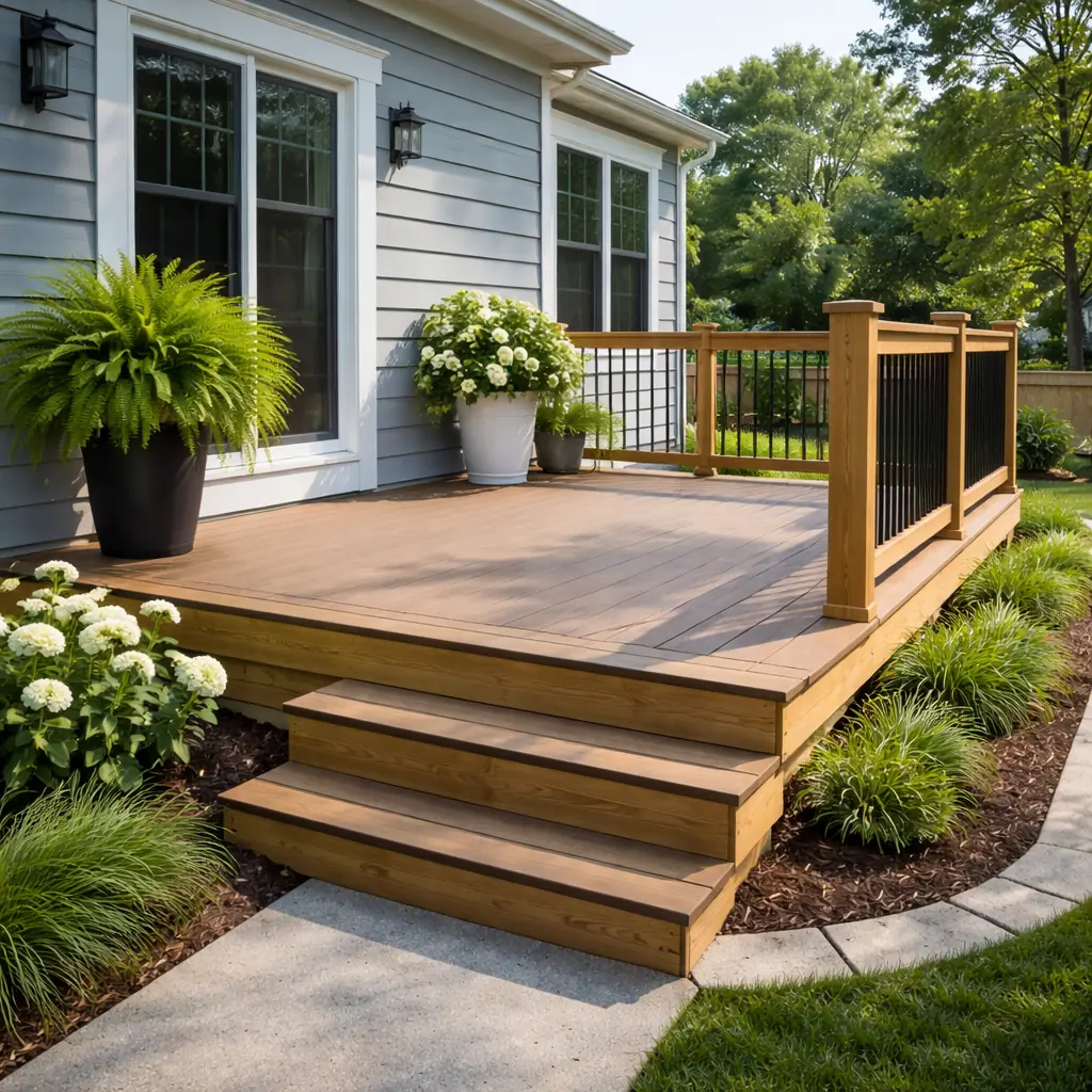 Residential deck repair scene