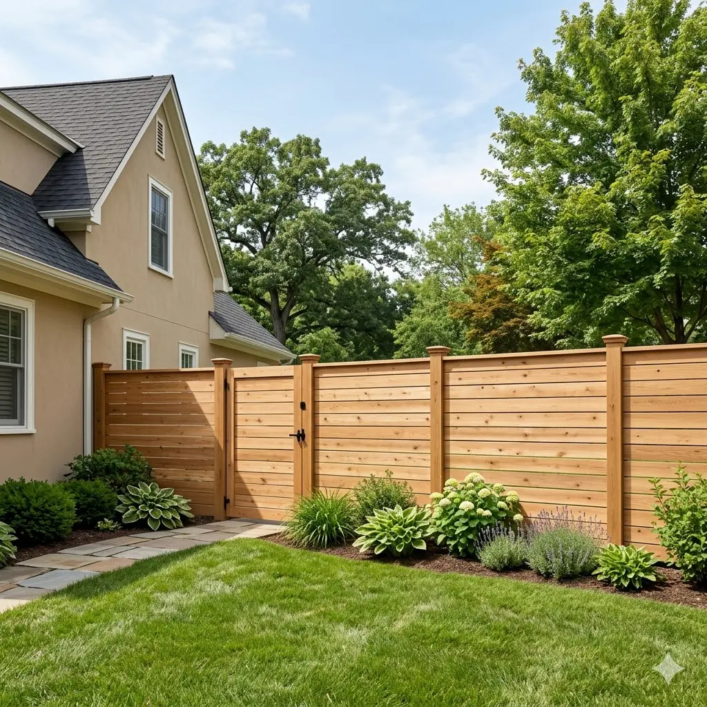 Residential fence repair scene