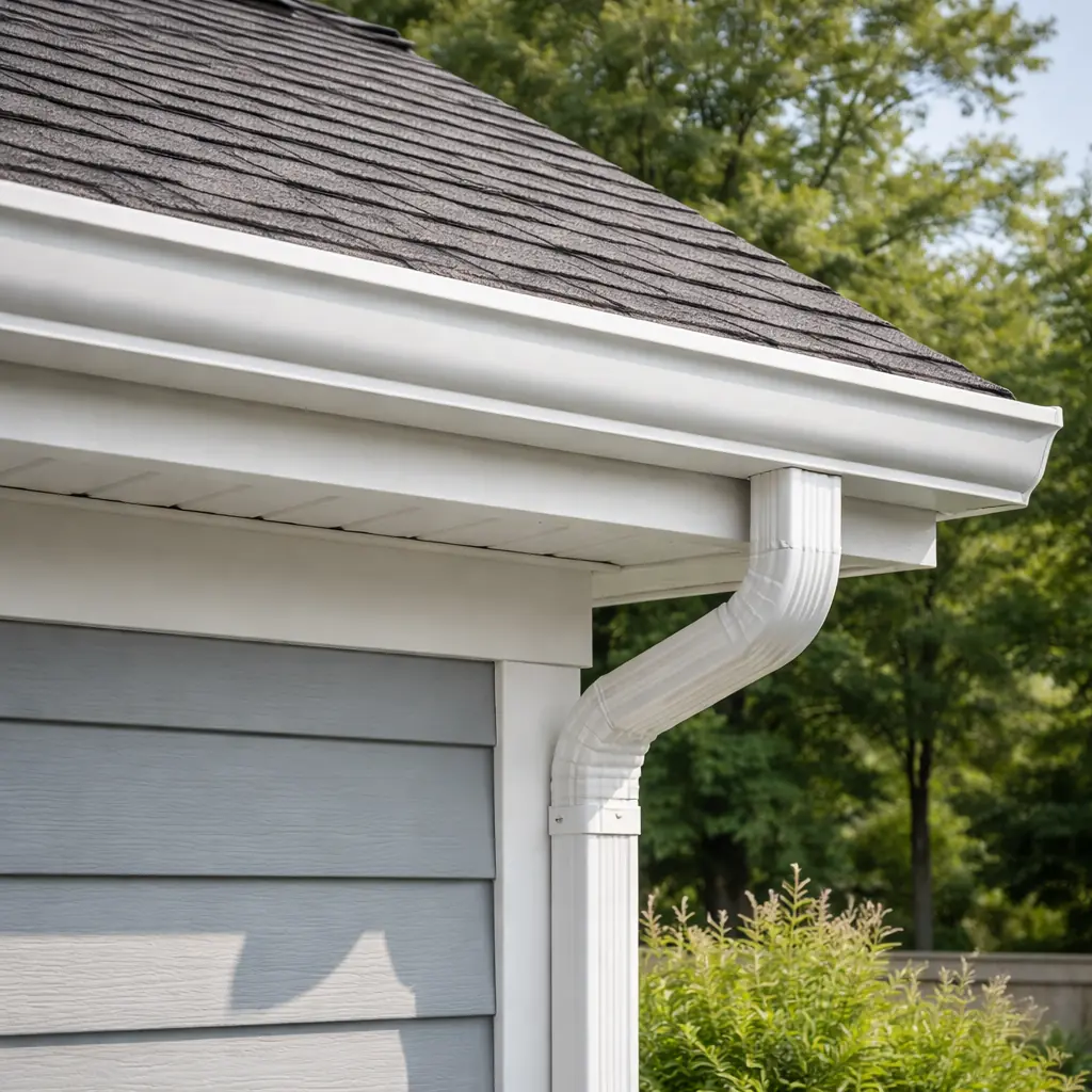 Residential gutter repair scene
