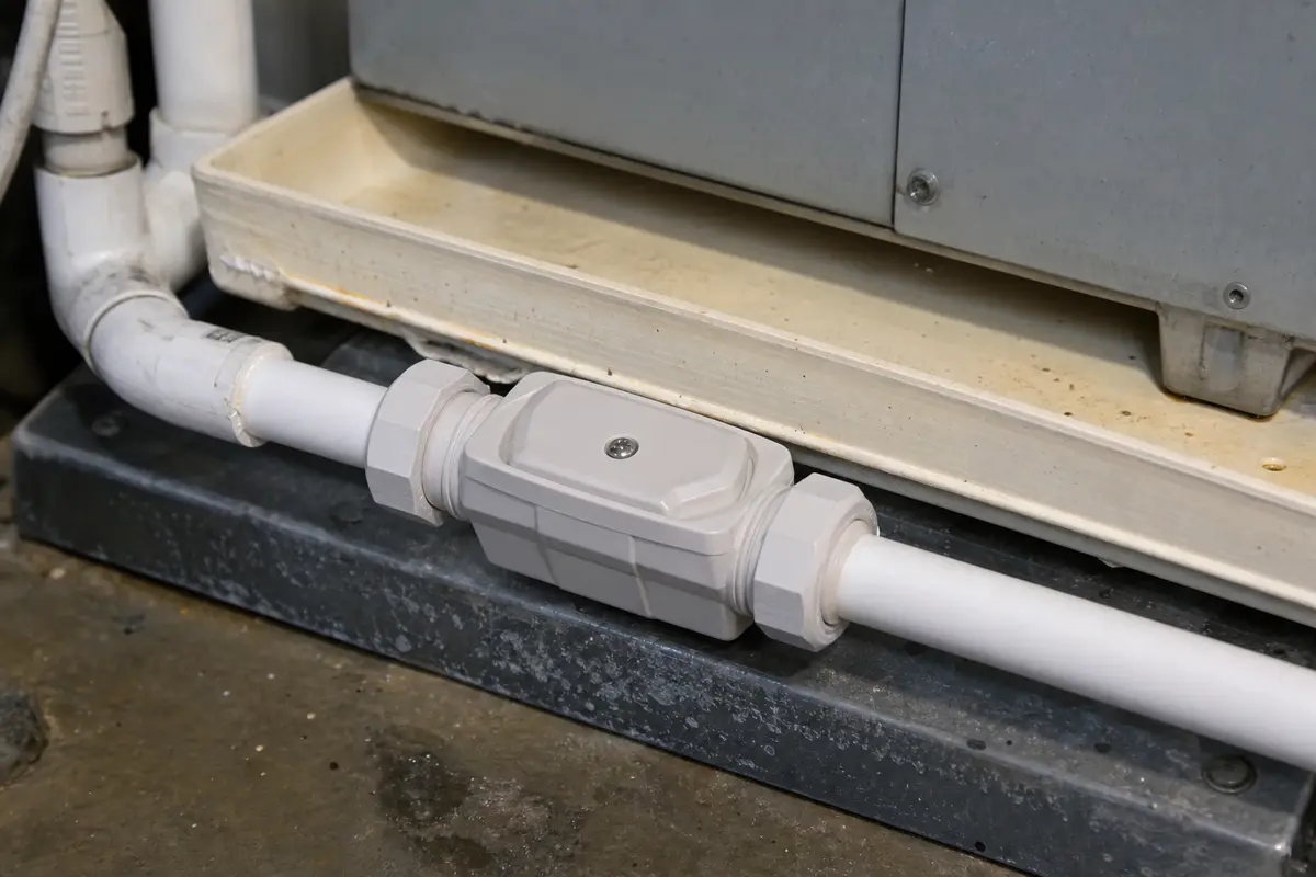 Air handler condensate float switch for fan-not-running drain safety checks