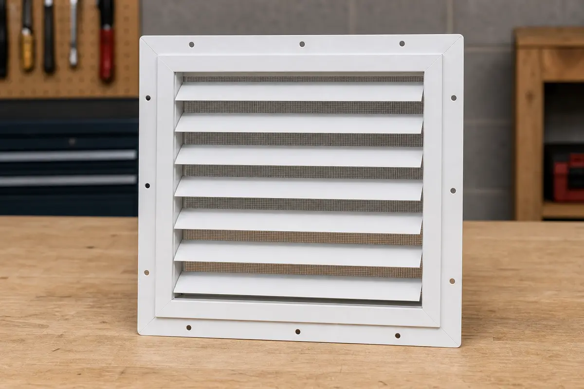 Replacement gable vent louver for an attic wall opening