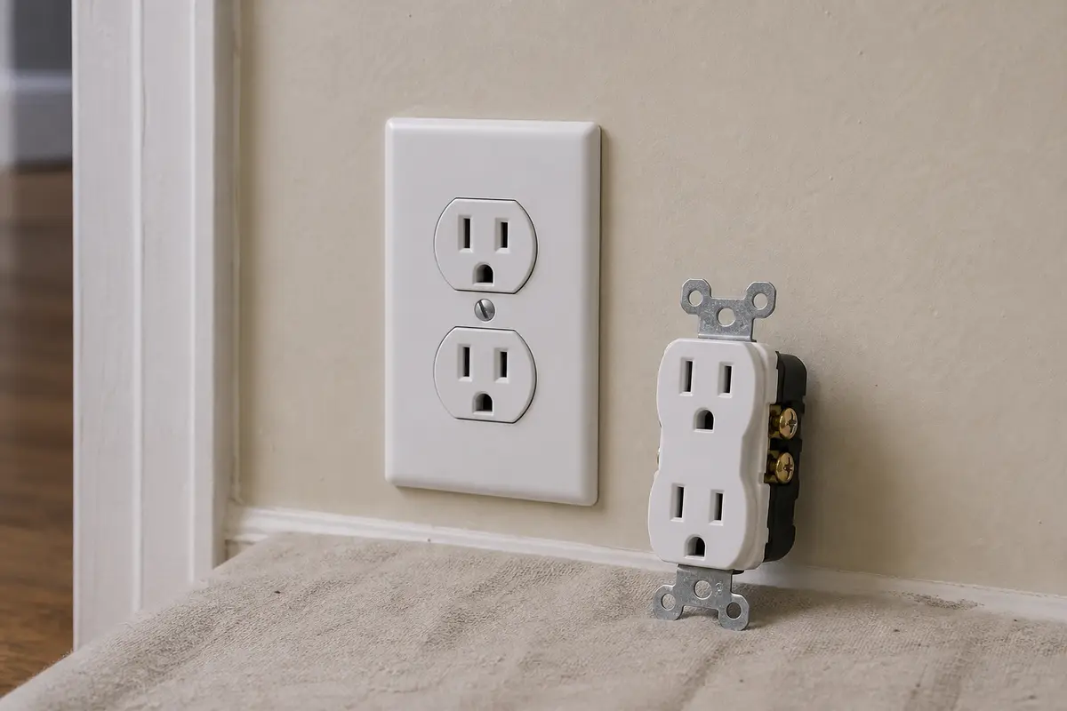 Replacement outlet receptacle for a confirmed buzzing outlet