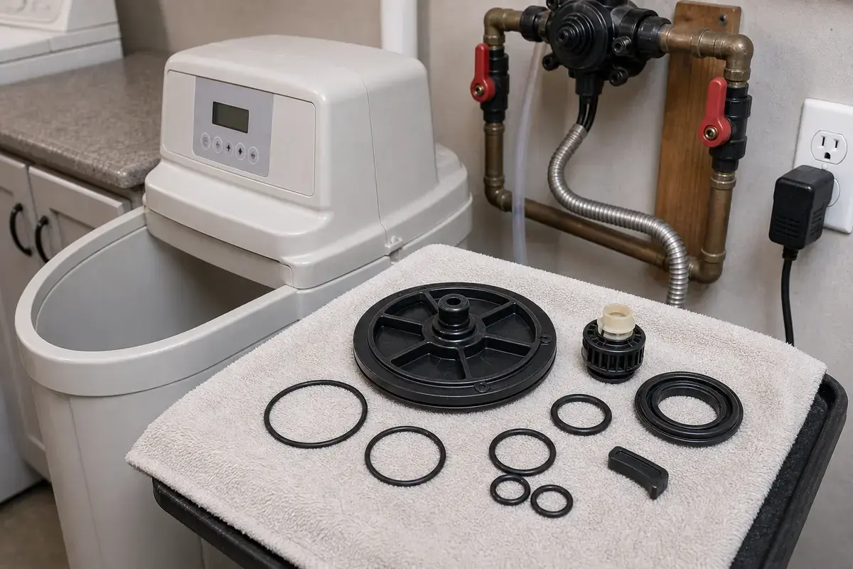 Water softener valve seal kit shown before matching the Culligan model