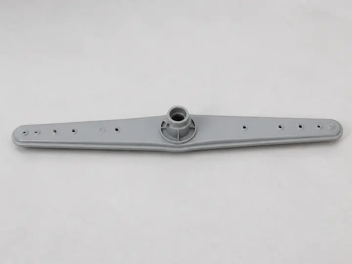 Gray dishwasher lower spray arm with central hub
