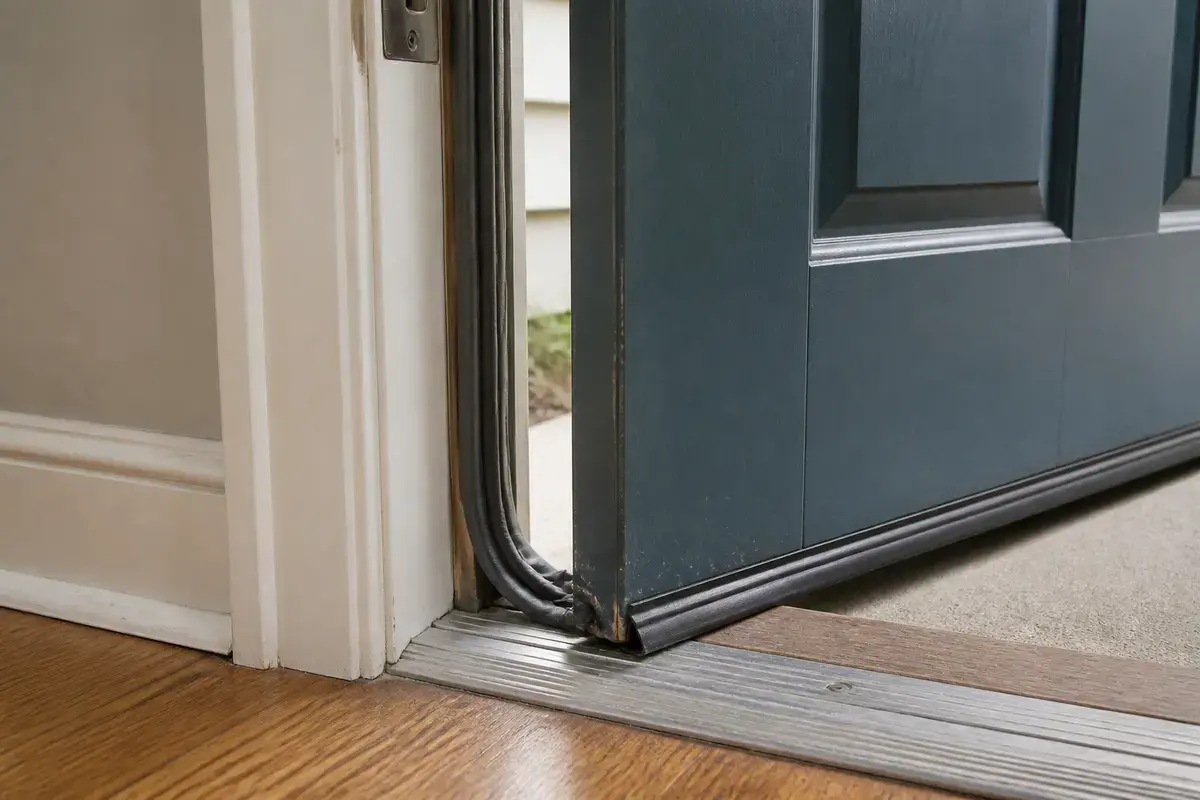 Exterior door weatherstripping that can make a closing door spring back