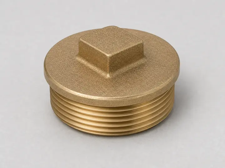 Threaded drain cleanout cap with raised square nut
