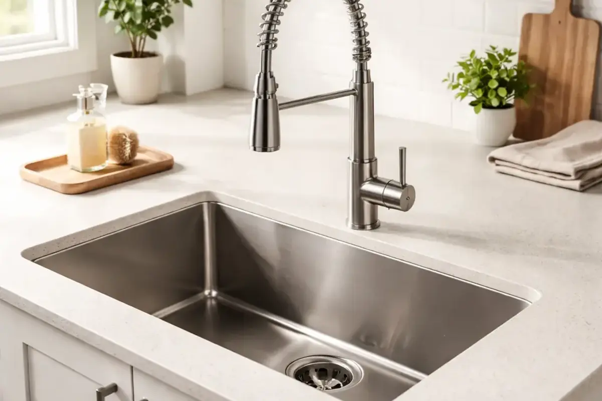 Kitchen sink basket strainer assembly with locknut and washer