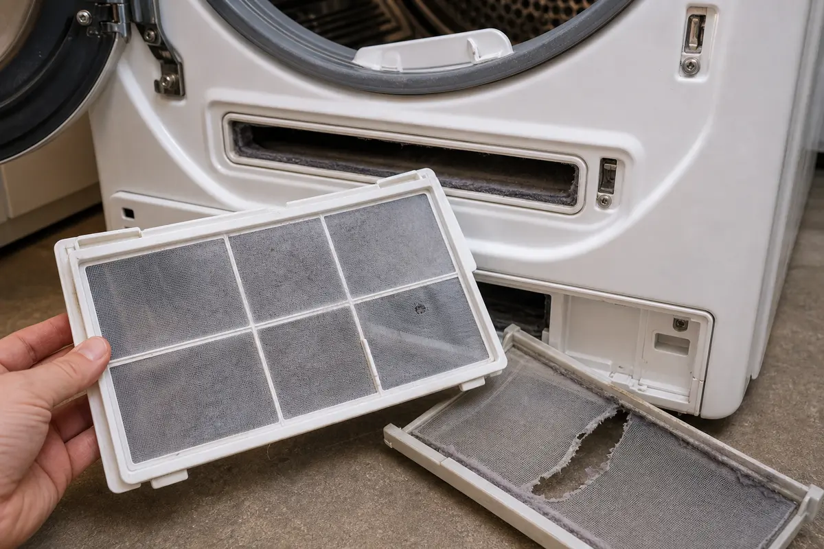 Replacement dryer lint filter matched for an LG dryer that takes too long to dry