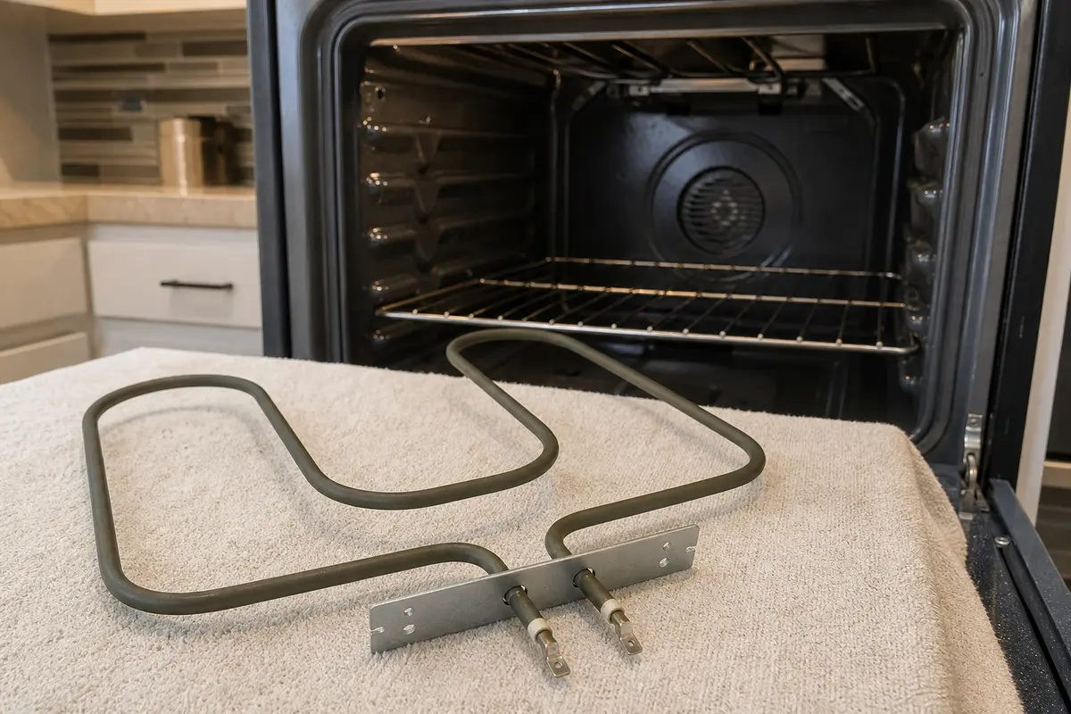 LG oven broil element shown in the repair area for lg oven broiler not working