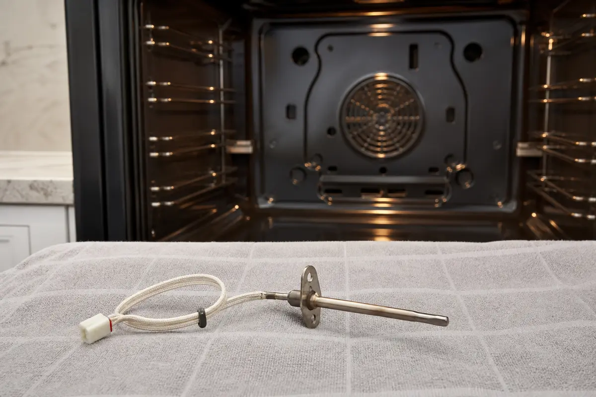 LG oven temperature sensor shown in the repair area for lg oven broiler not working