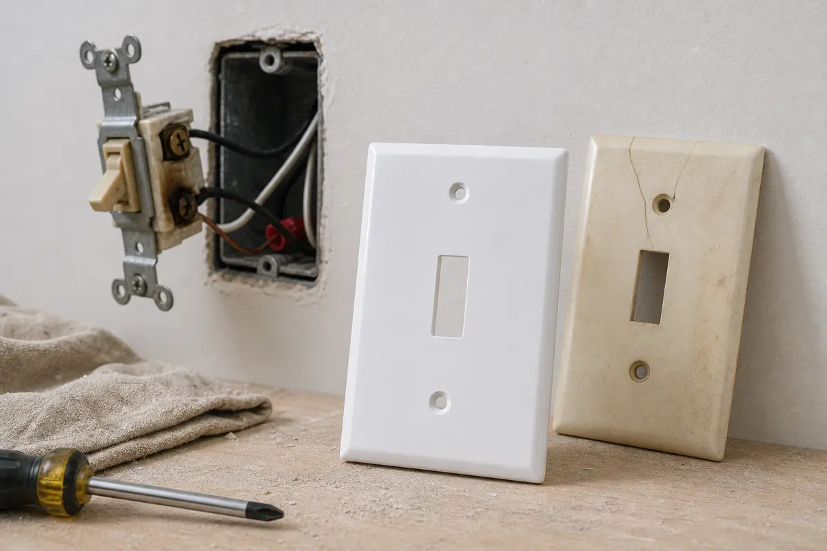 Single-gang light switch wall plate cover