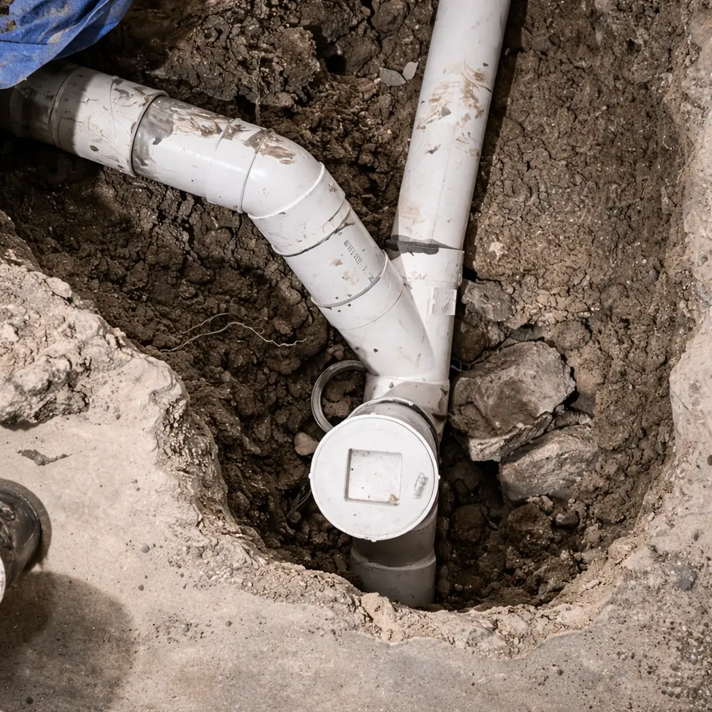 Drain / Sewer plumbing repair scene