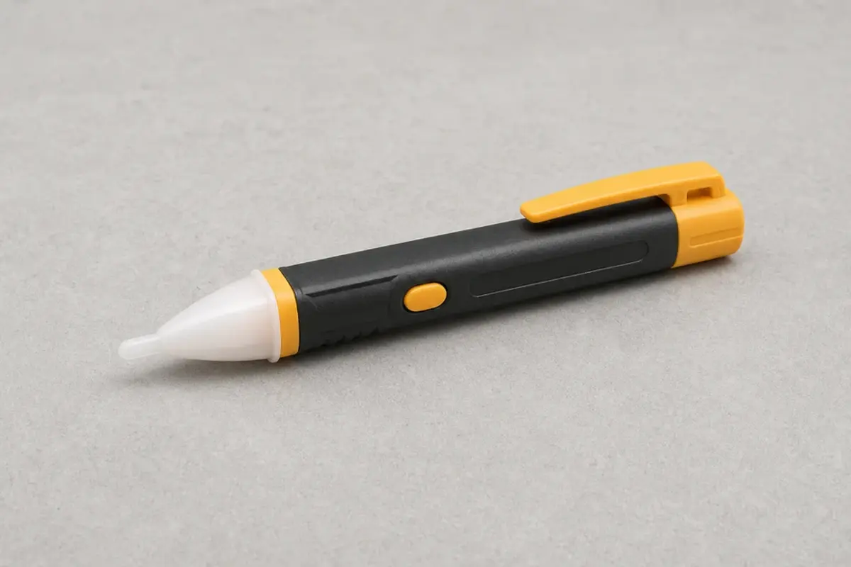 Non-contact voltage tester for AC breaker trip safety checks