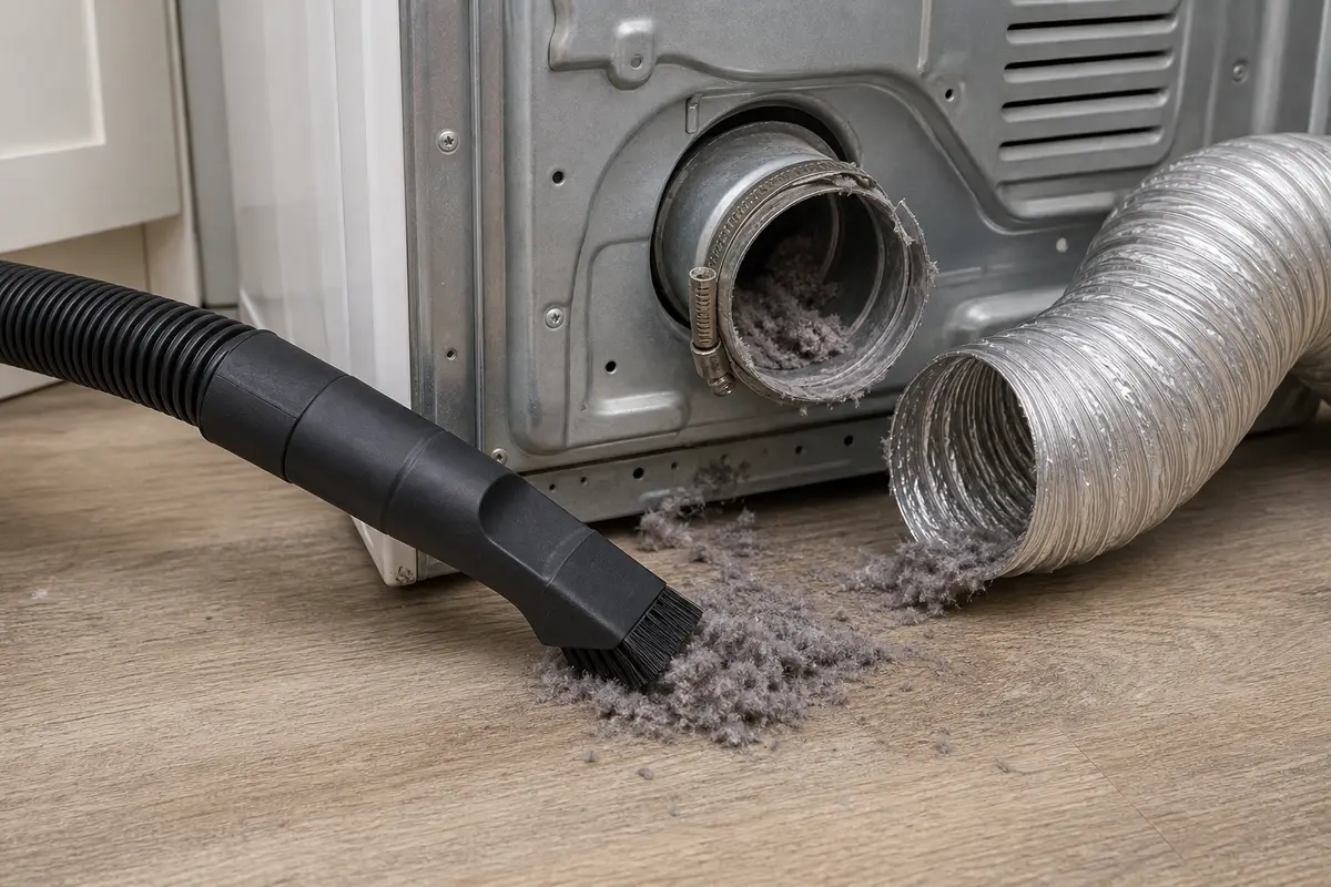 Vacuum hose attachment for Amana dryer lint and vent checks