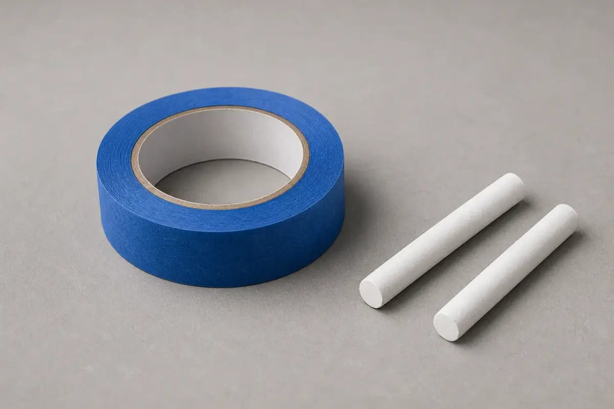 Painter tape for marking bathtub apron movement