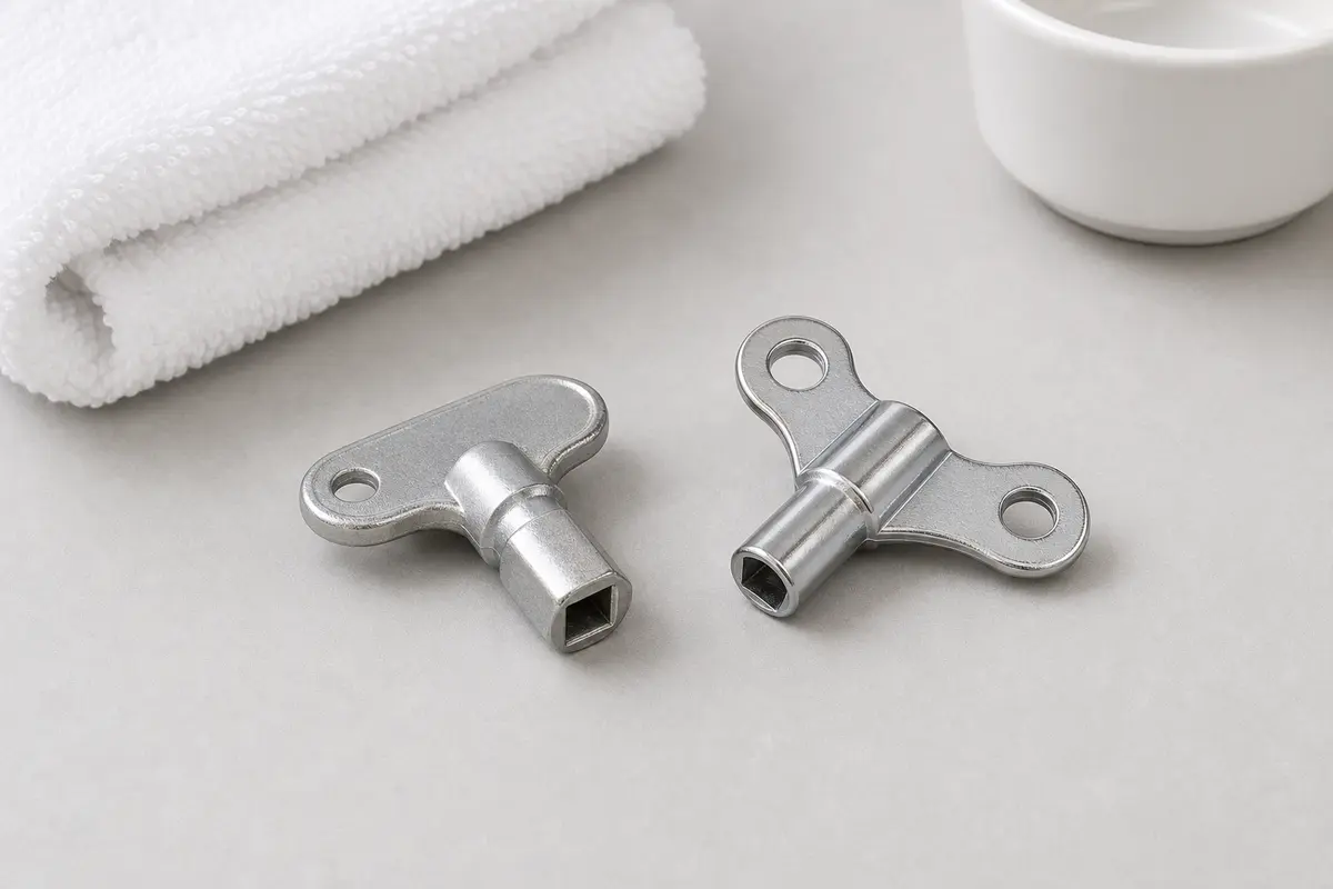 Radiator bleed key for boiler radiator air checks
