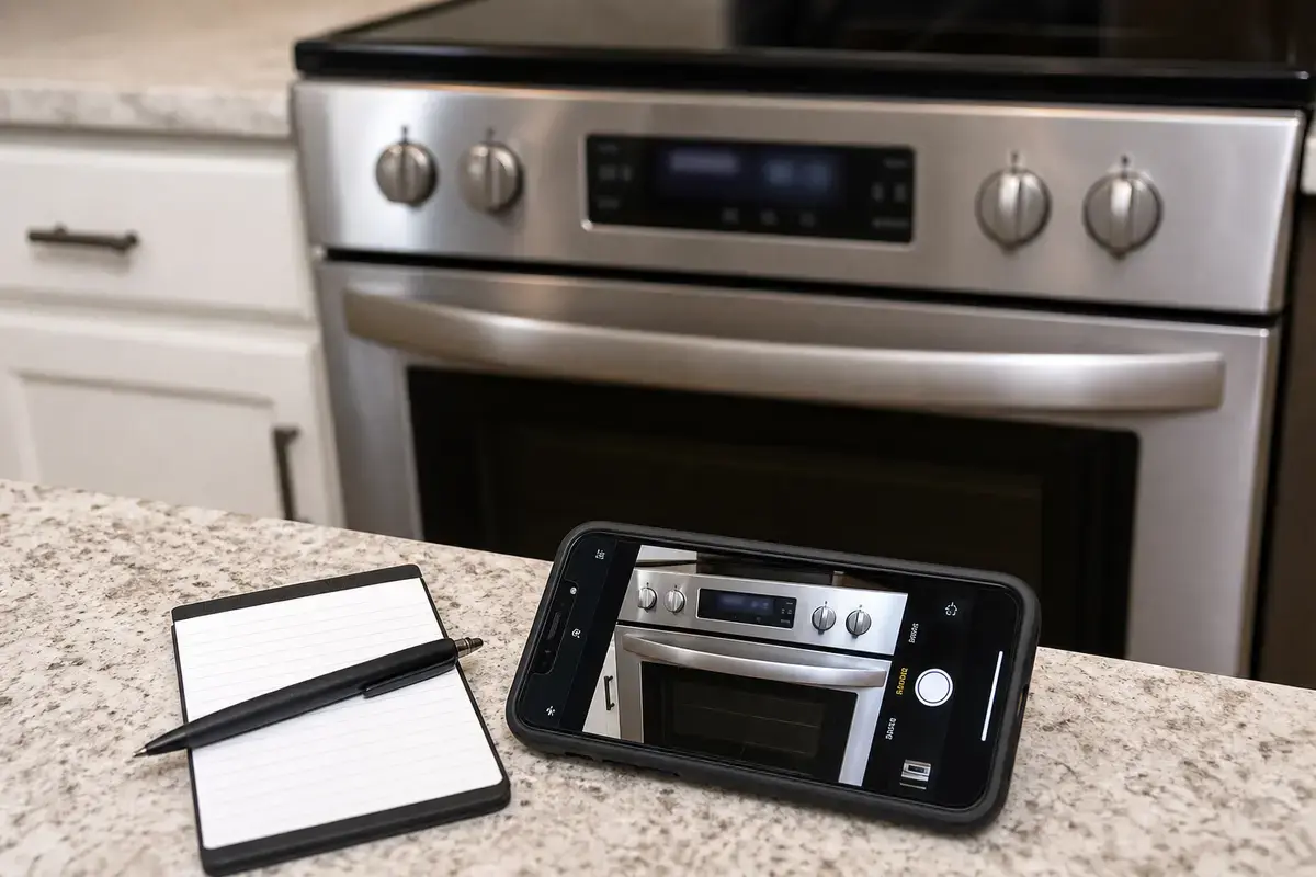 Phone camera documenting appliance error code timing