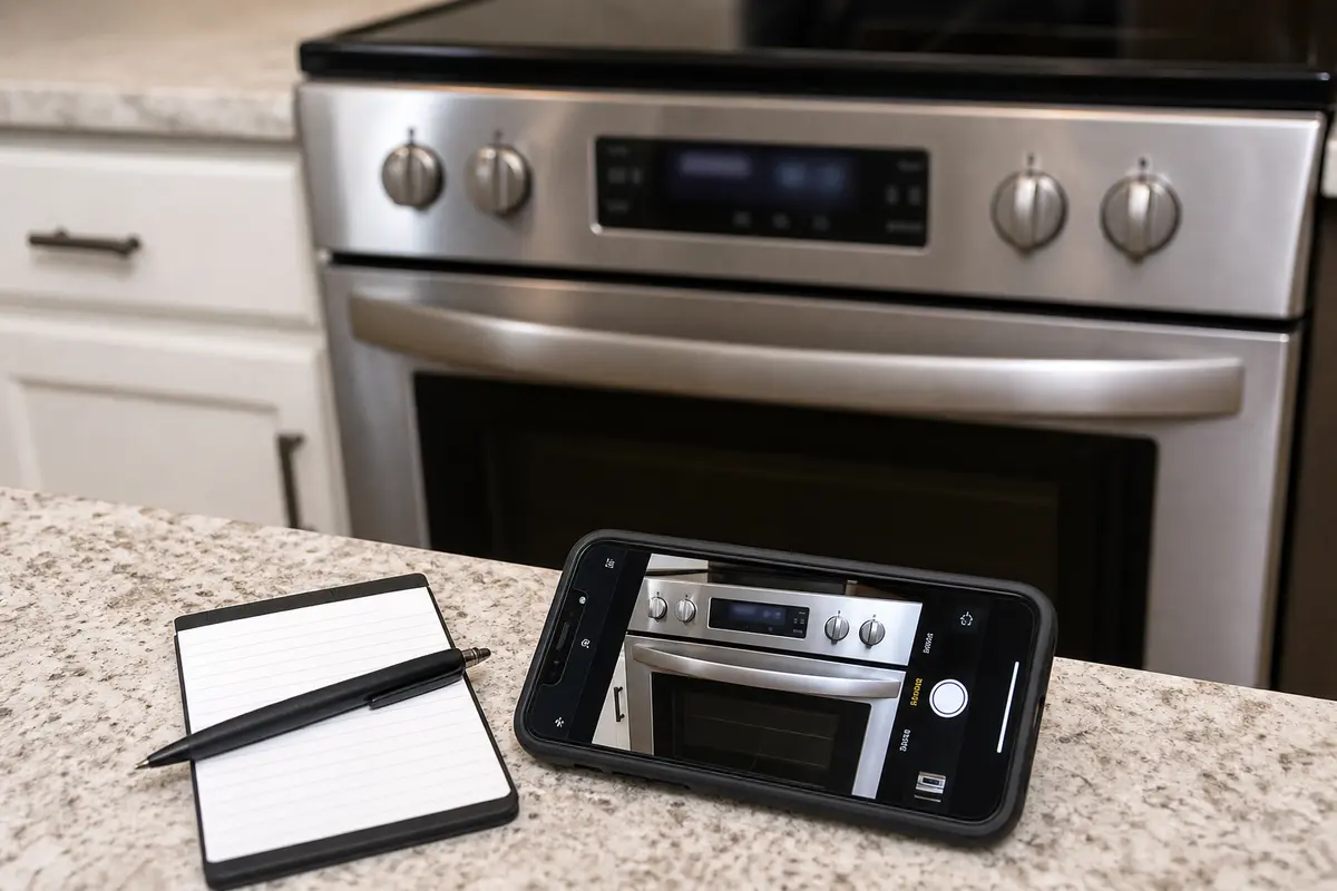 Phone camera documenting appliance error code timing