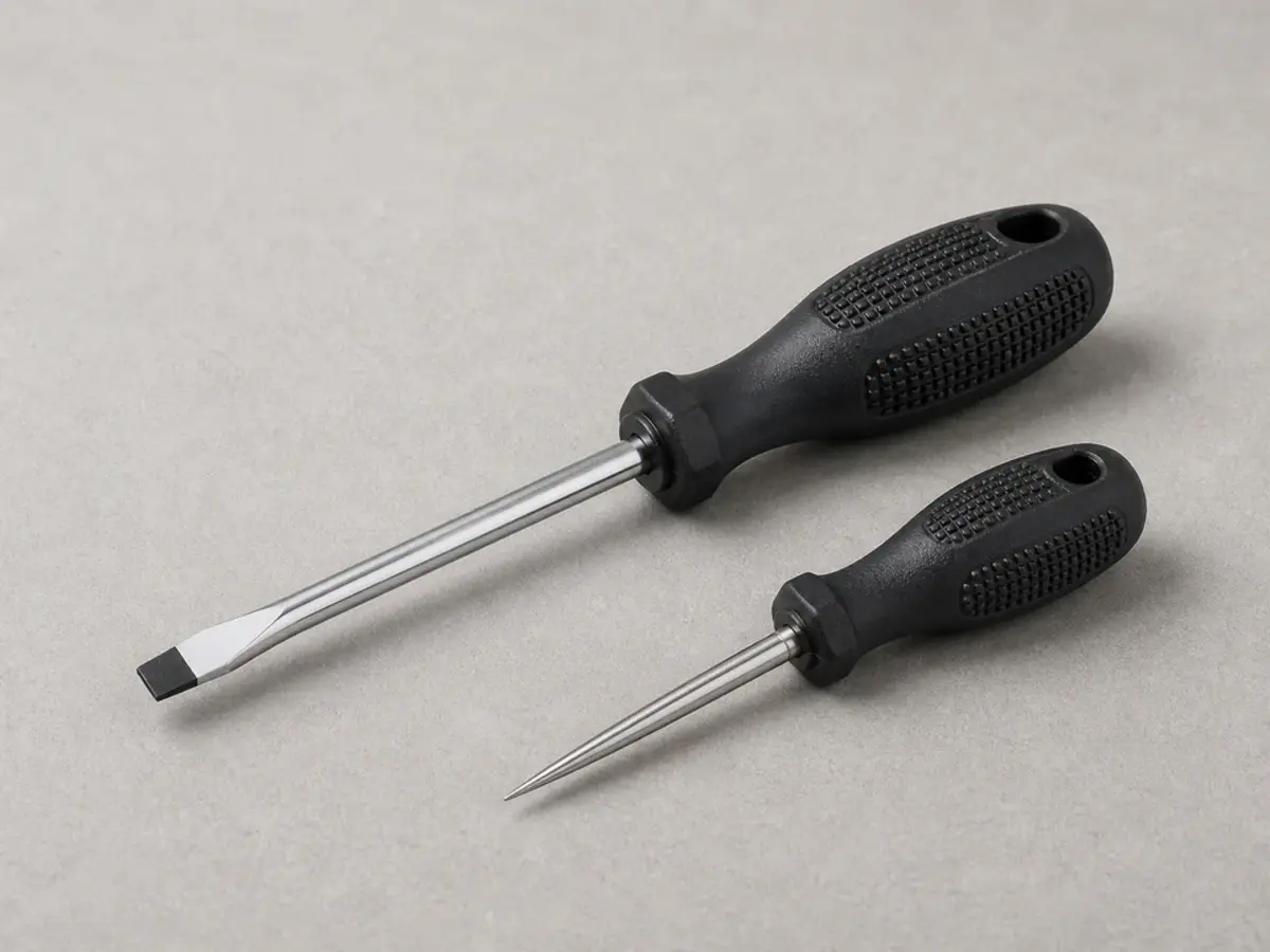 Product photo of an awl and flat screwdriver for probing soft wood