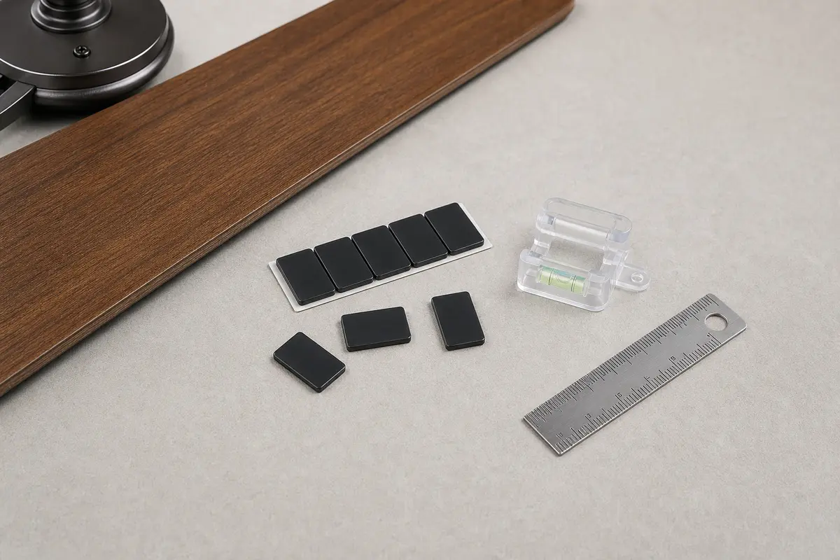 Ceiling fan balancing kit with clip and adhesive blade weights