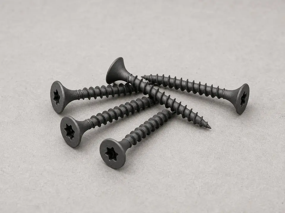 Exterior trim screws sized for fastening fascia board into backing