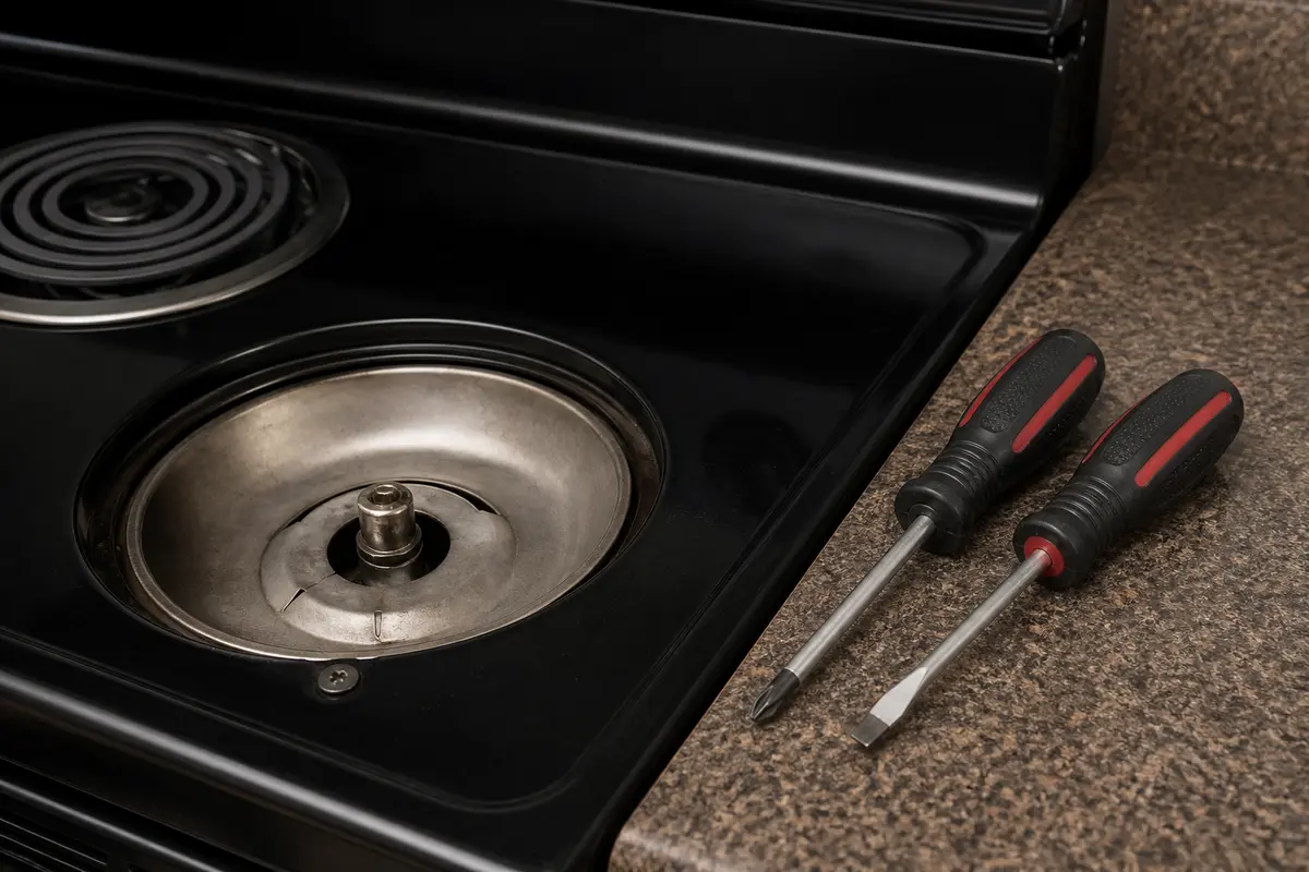 Small screwdriver set for cooled appliance cover and trim inspection