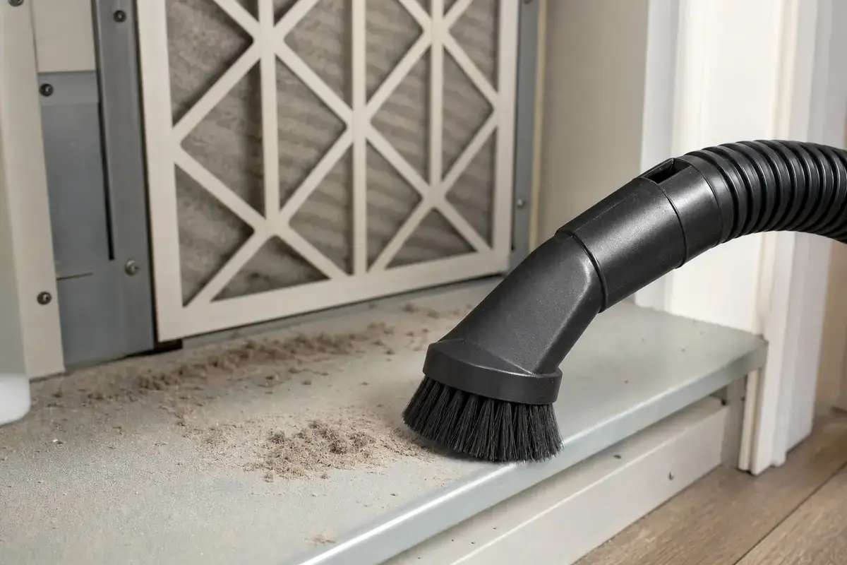 Soft brush or vacuum brush for house smells only when hvac fan runs grille checks