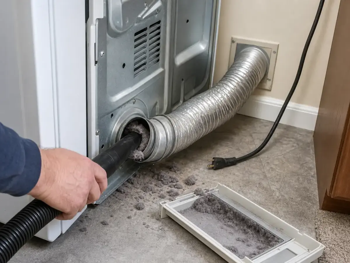 Vacuum crevice tool for clearing lint near dryer rollers and belt path