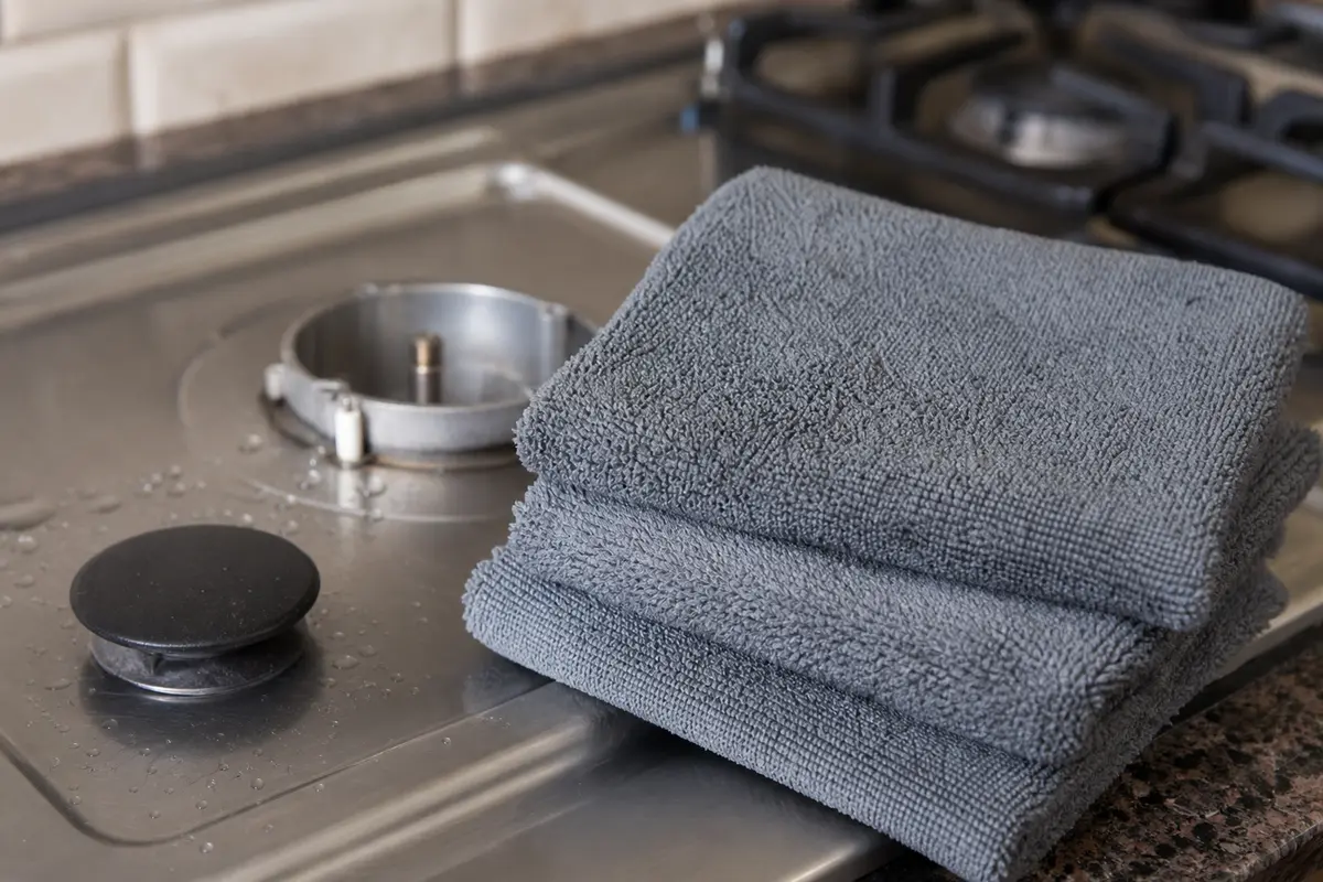 Dry microfiber cloths for LG gas cooktop burner won't ignite cleanup