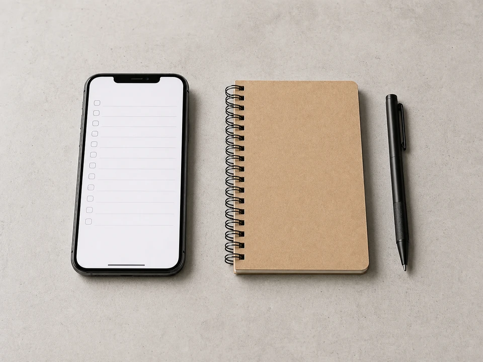 Notes app checklist for diagnostic readings