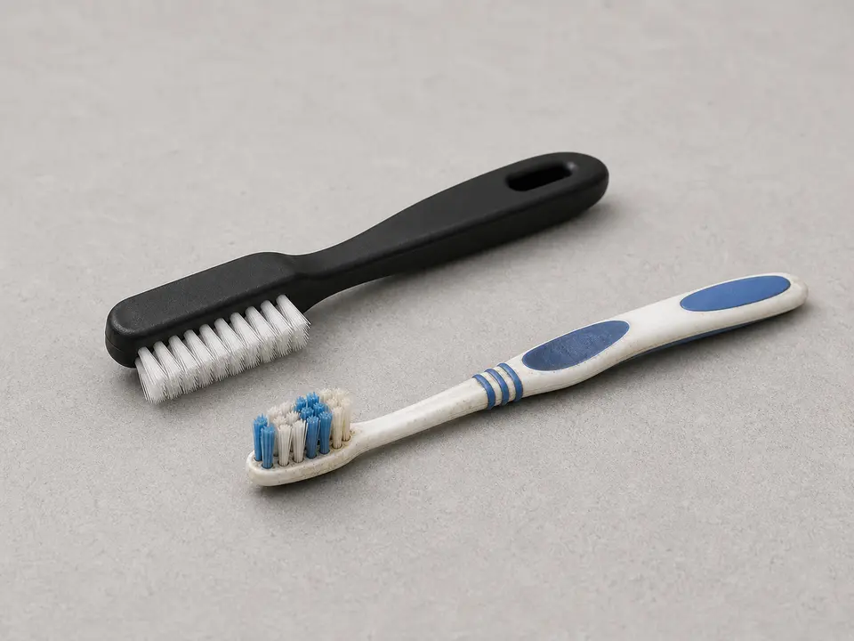 Small brush for cleaning dirt from the pressure washer pump port