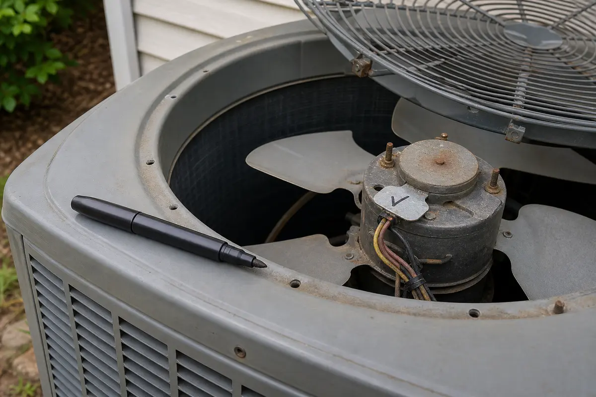 Permanent marker for marking fan blade height and hub orientation