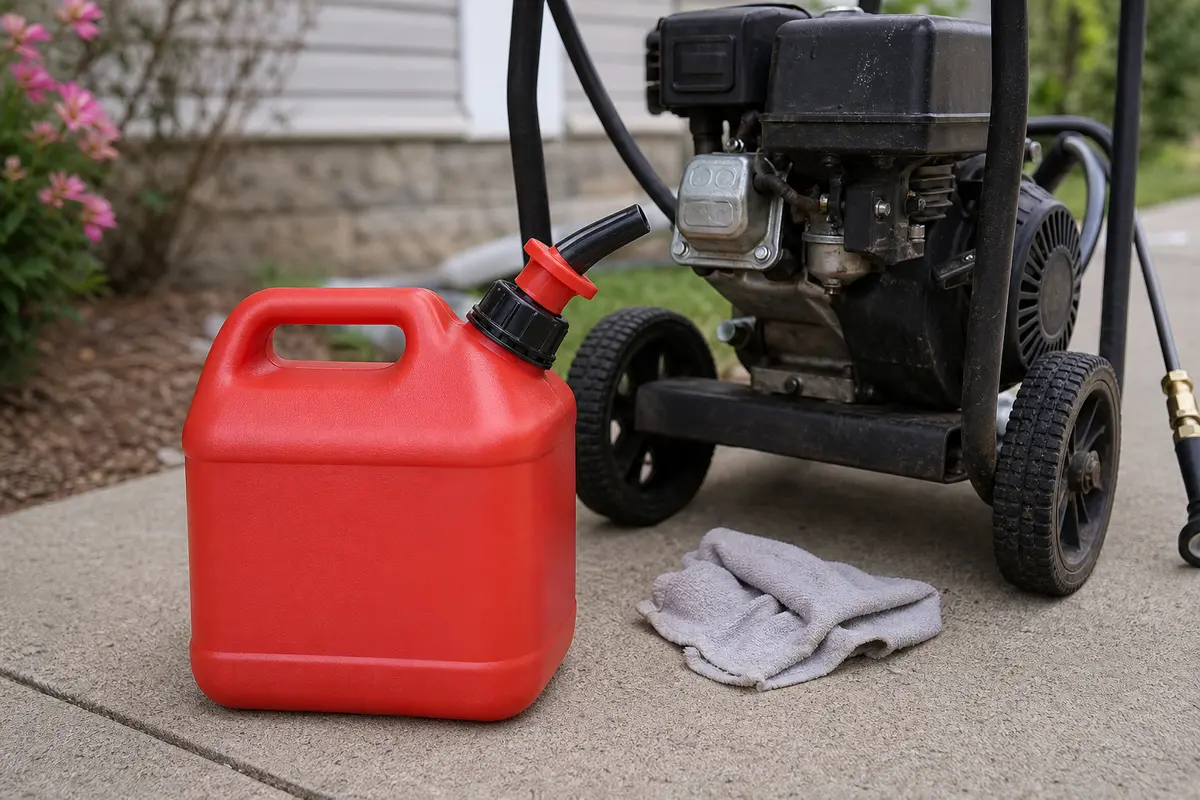 Approved fuel container for pressure washer not starting