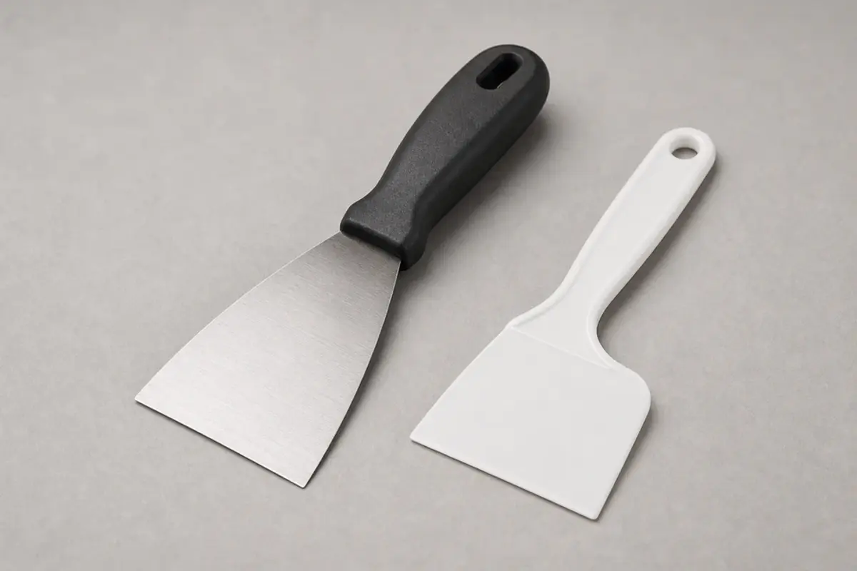 Putty knife for easing a window stop or take-out clip