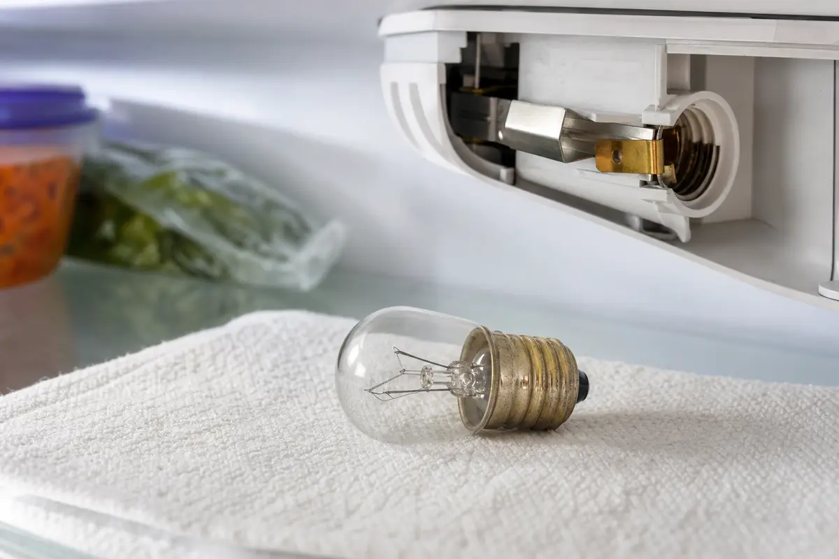Replacement appliance bulb for testing refrigerator light socket fit and contact