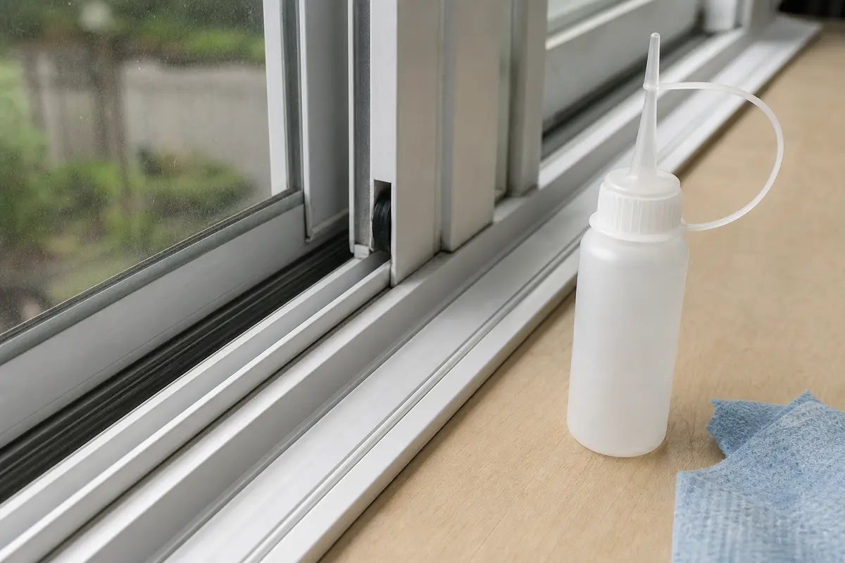 Silicone-based lubricant for a clean sliding window track