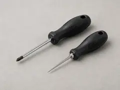 Screwdriver or blunt probe tool