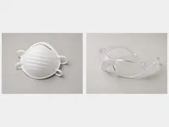 Dust mask and eye protection tool